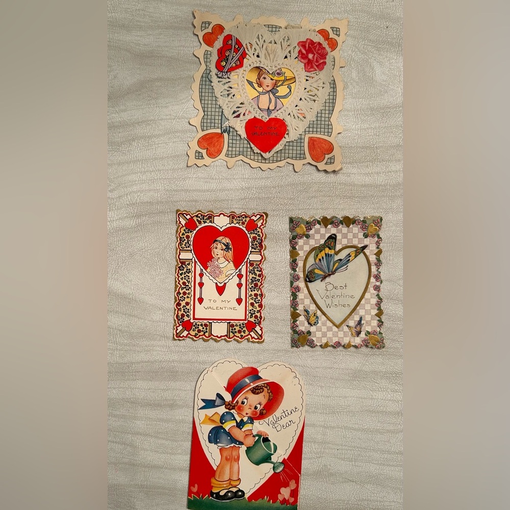 Lot of Vintage Valentine Cards- Whitney made